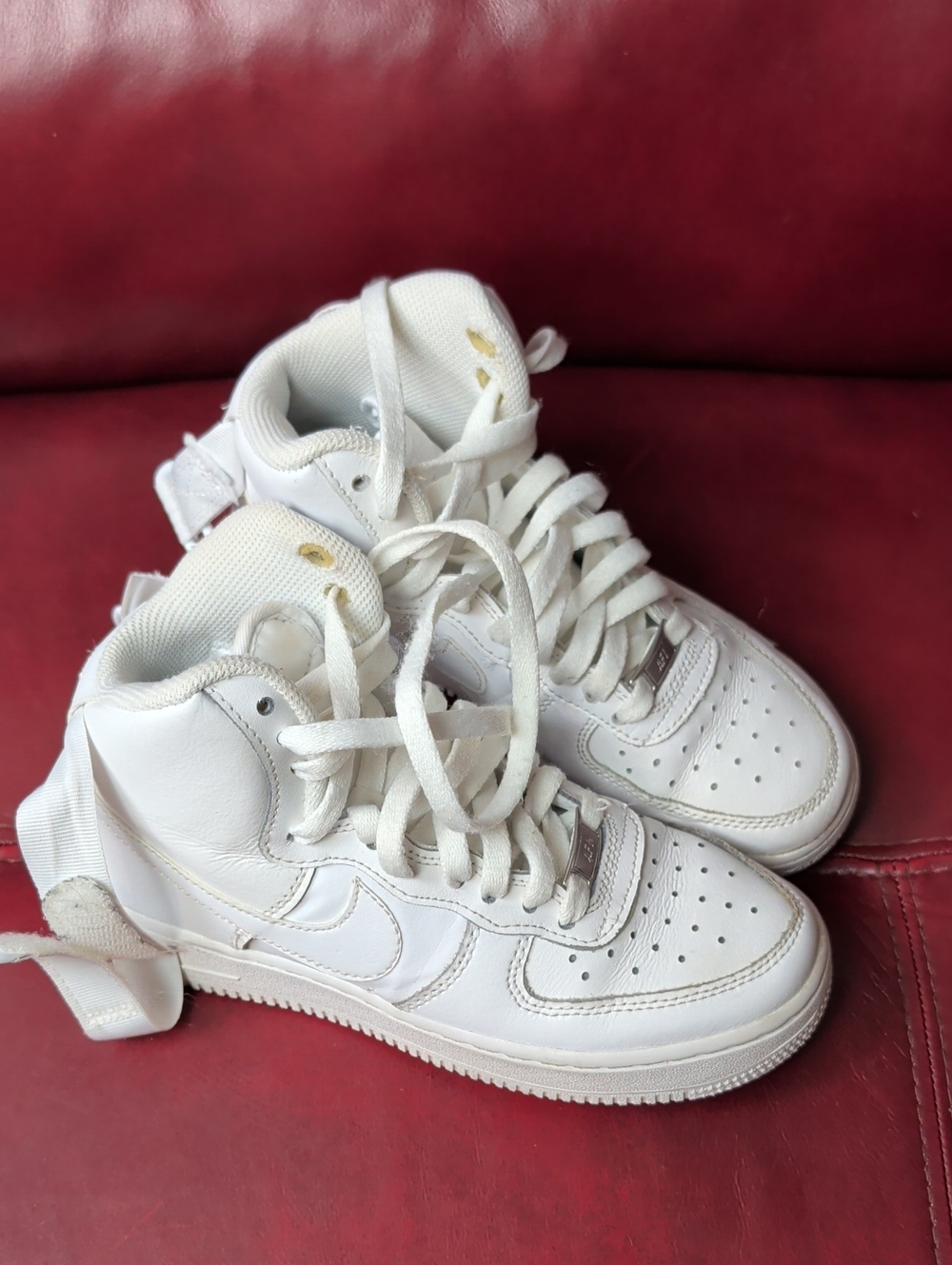 Nike Air Force 1 Af1 Kids' White High-Top Sneakers Size 4